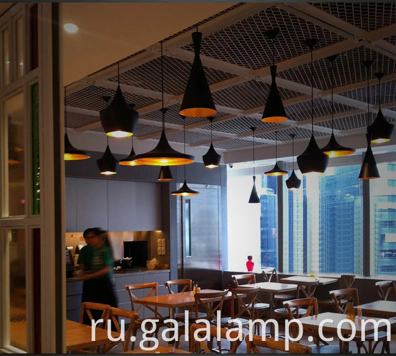 Черная подвесная люстра промышленного стиля для столовых